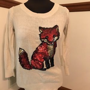 Super cute sequined fox sweater